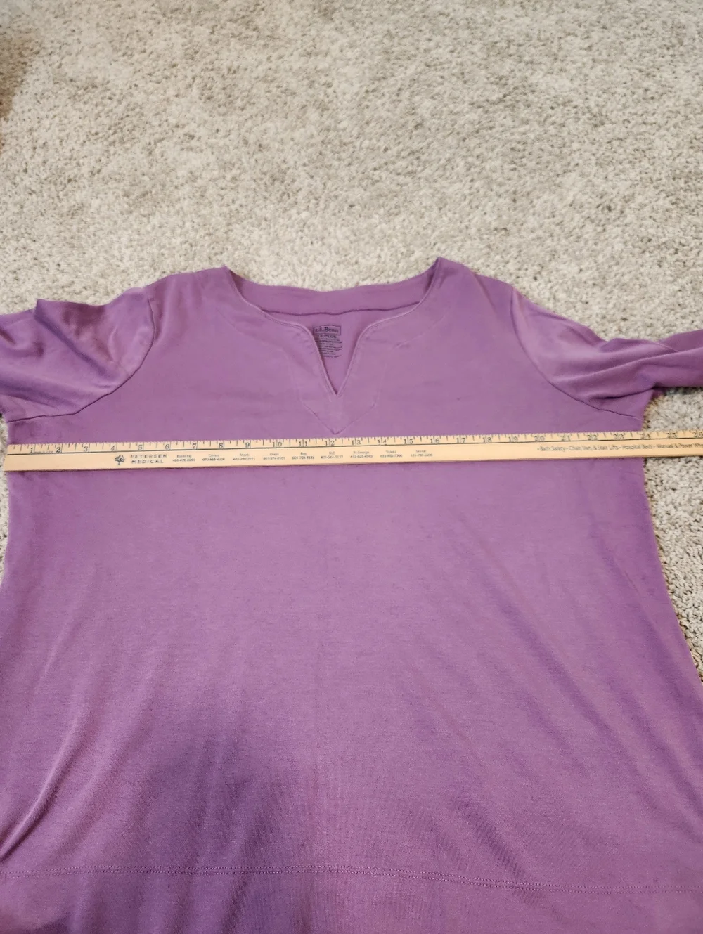 L.L. Bean Women's Pima Cotton Tunic Three Quarter Sleeve Splitneck Size 1X Plus - Picture 6 of 7